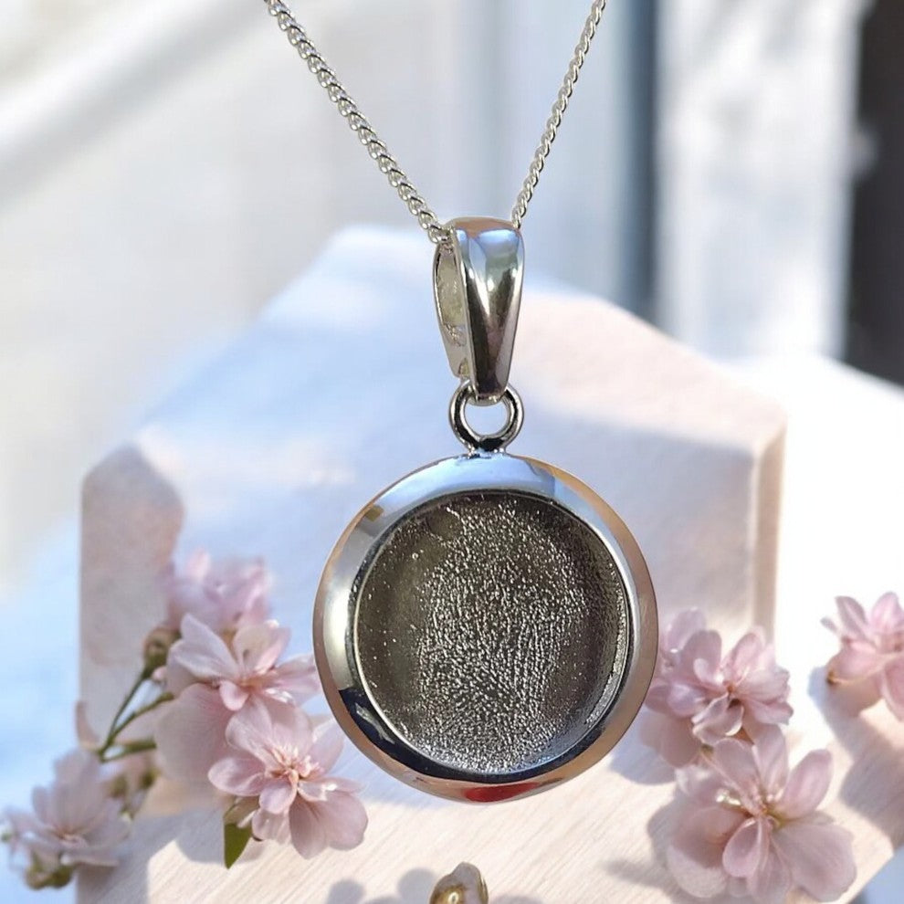 Solid 925 Silver Large Round Pendant 17mm