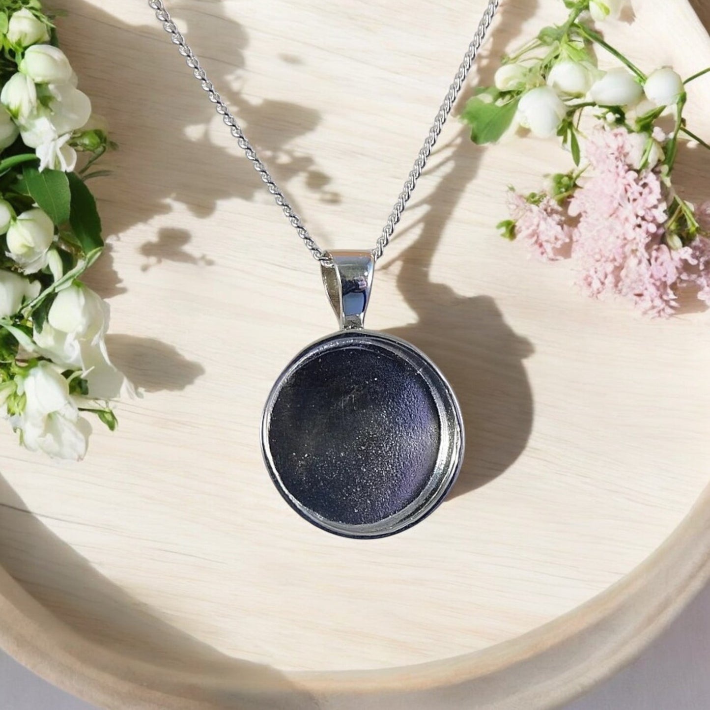 Round Solid 925 Silver Pendant 13.8mm
