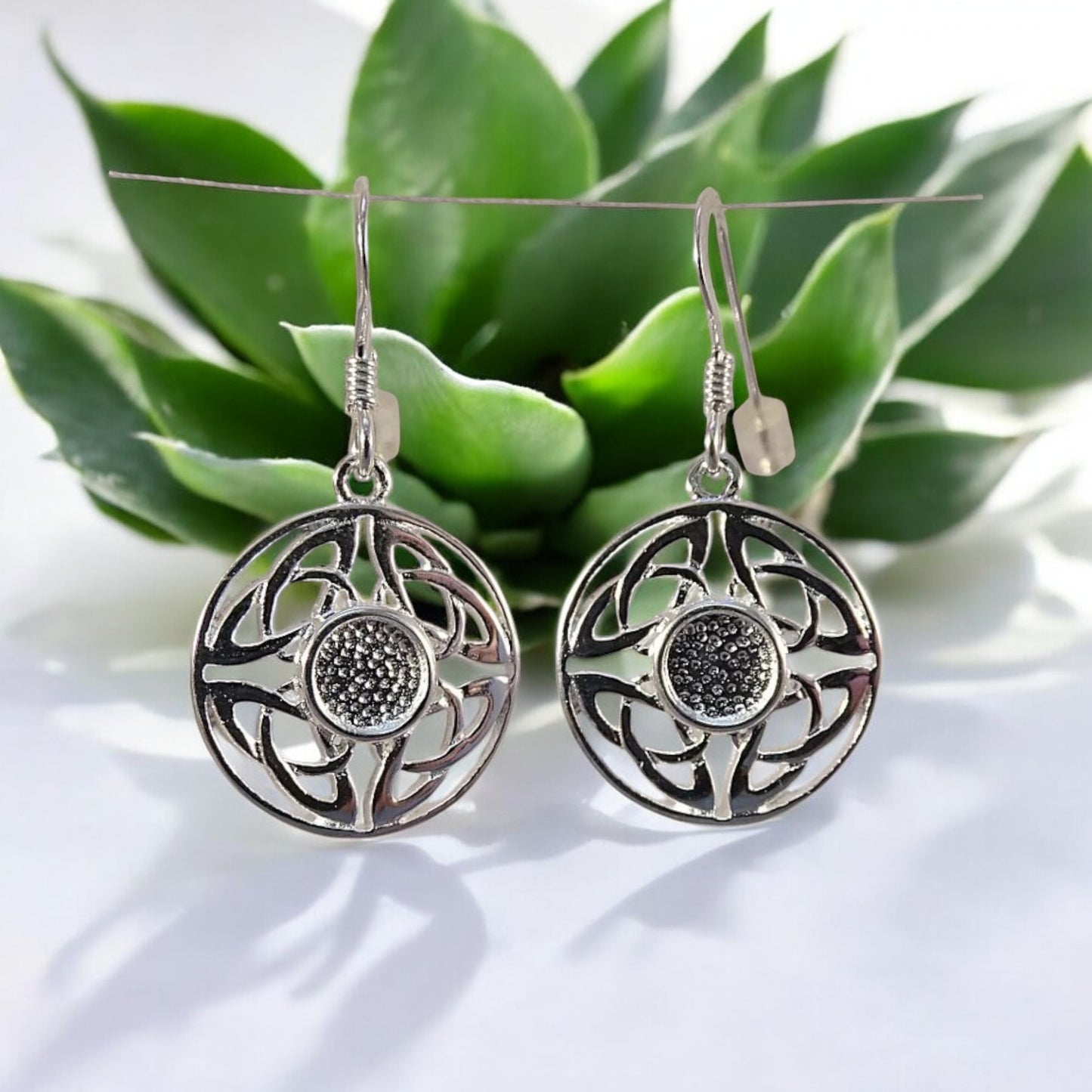 Solid Silver Celtic Drop Earrings