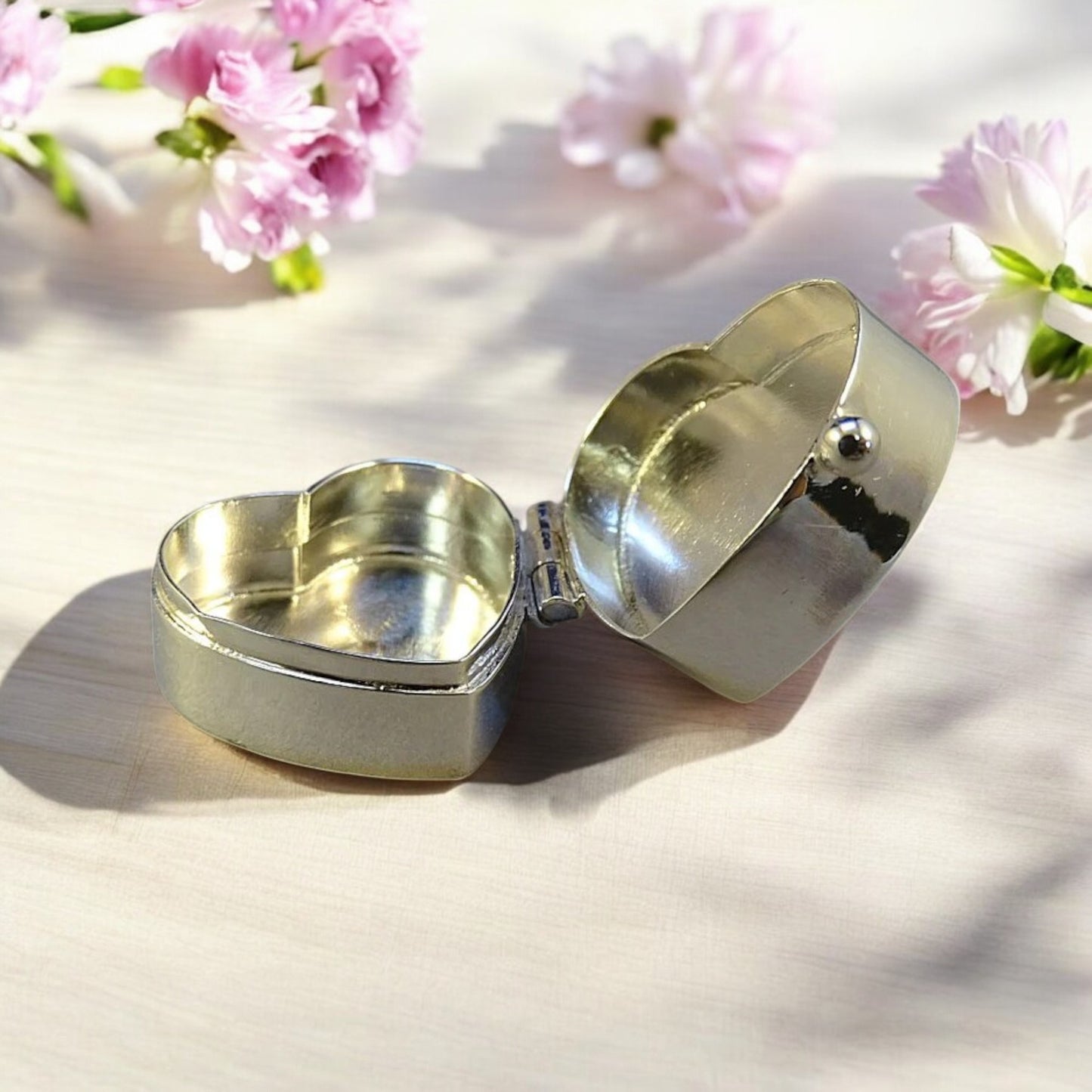 Solid 925 Silver Heart Pill Box