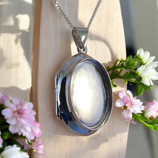 Solid 925 Silver Oval Locket