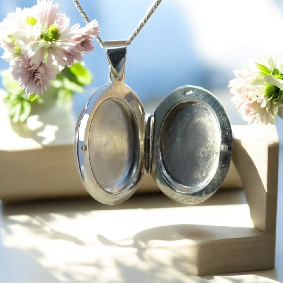 Solid 925 Silver Oval Locket