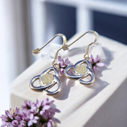 925 Silver Celtic Drop Earrings