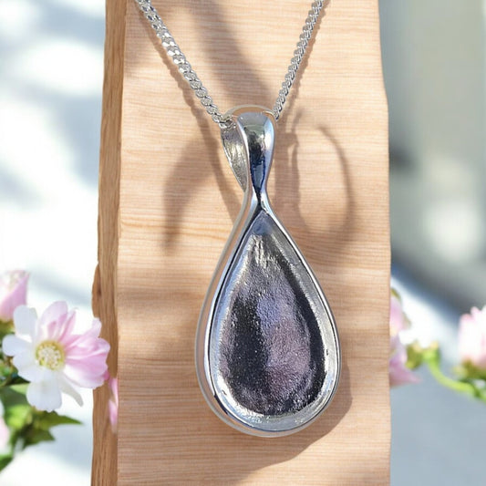 Pear Shaped Solid Silver Pendant