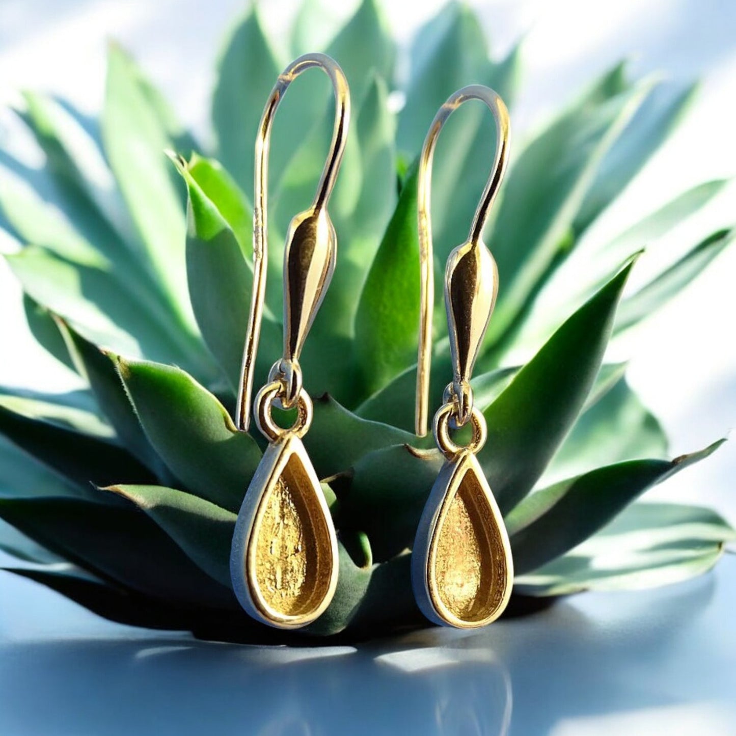 Dainty Solid Gold Tear Drop Earrings