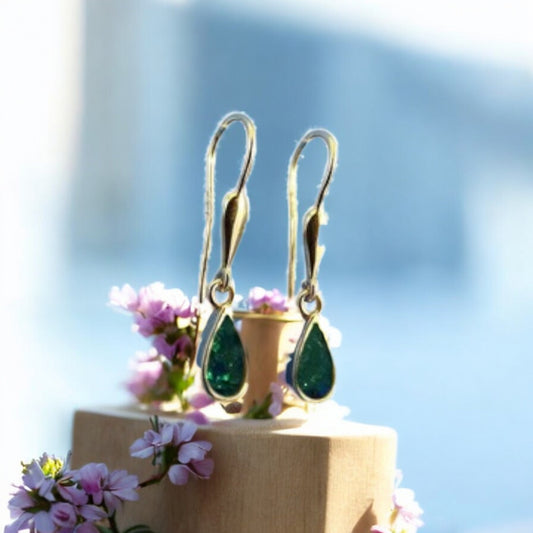 Dainty Solid Gold Tear Drop Earrings