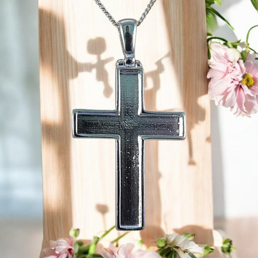 Heavy Solid Silver Open Cross