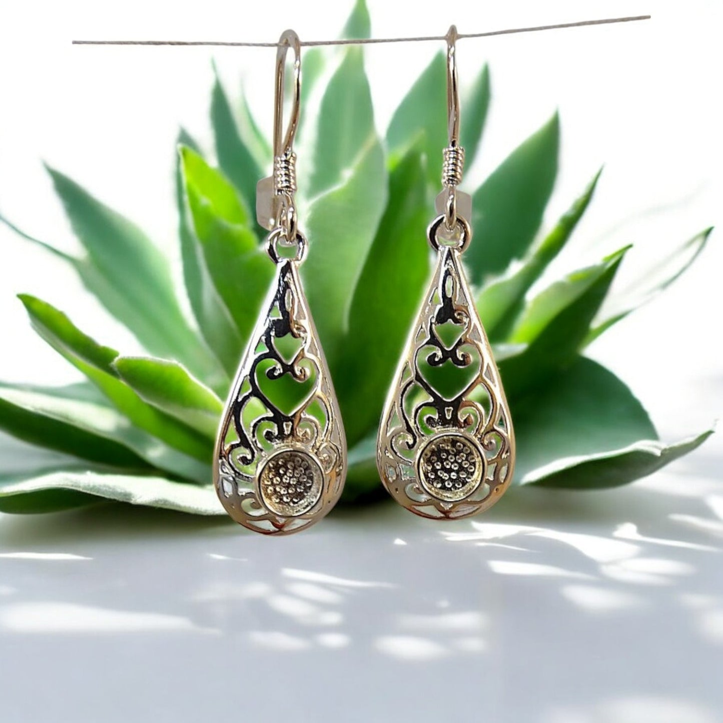Striking Solid Silver Drop Earring