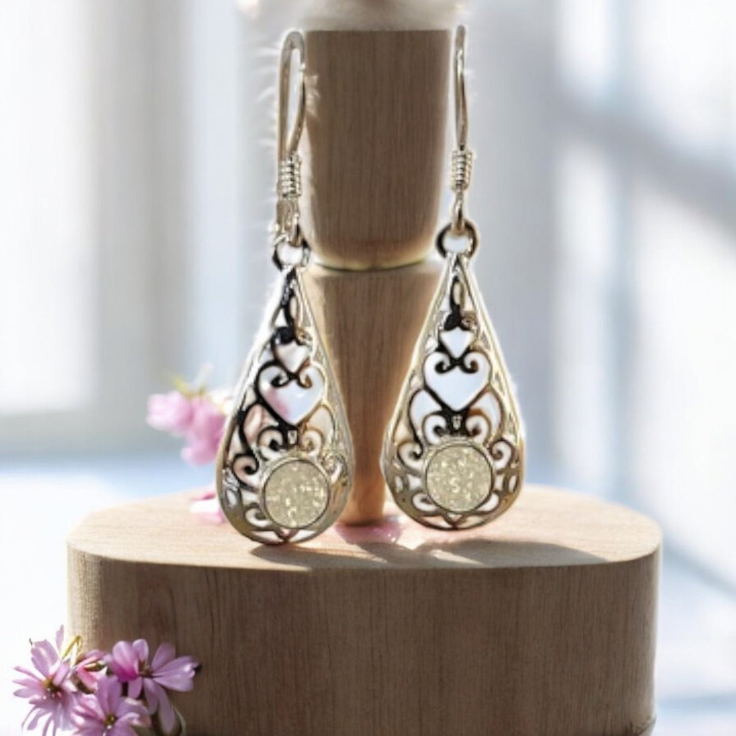 Striking Solid Silver Drop Earring