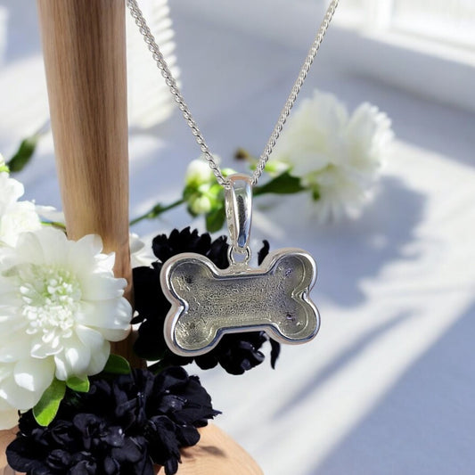 Solid 925 Silver Dog Bone shaped Pendant