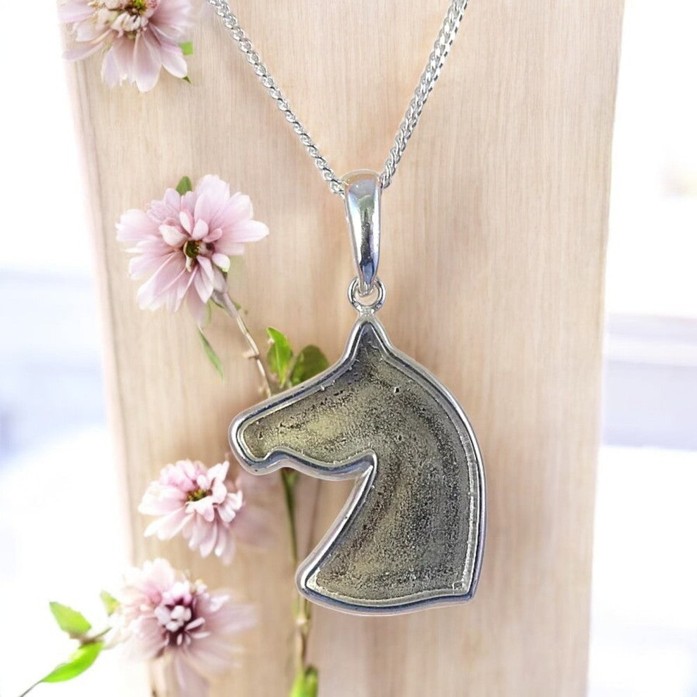 Solid 925 Silver Horses Head Pendant
