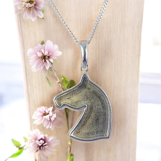 Solid 925 Silver Horses Head Pendant