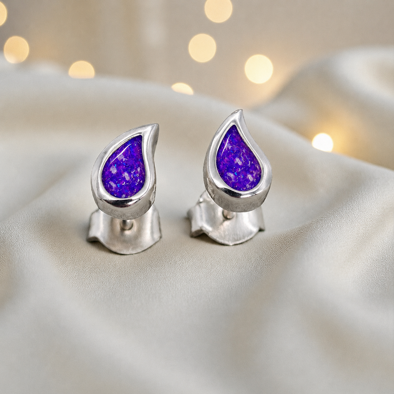 Keepsake Memorial Sterling Silver Ladies Ashes Earrings - Drops Of Love