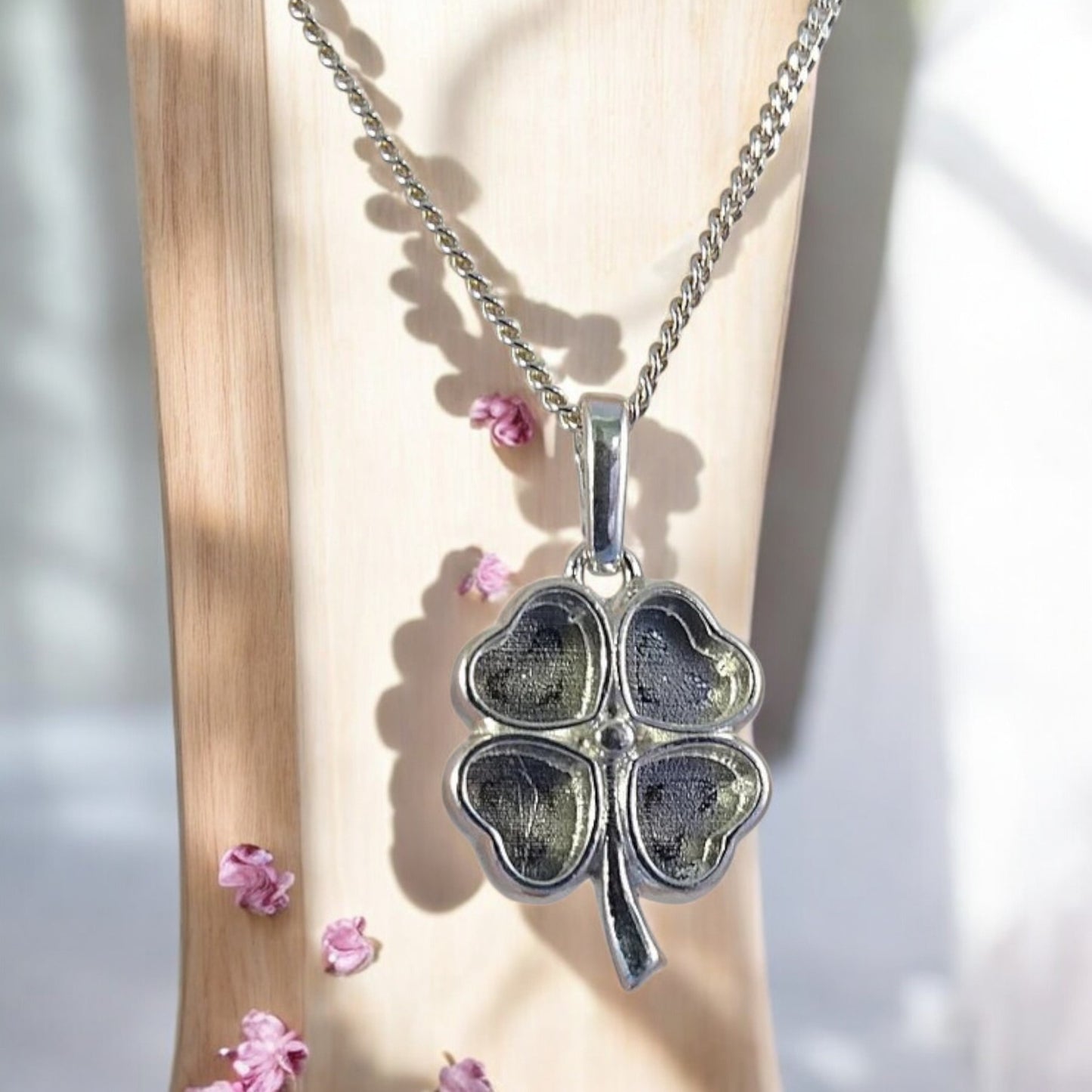 Solid Silver Four Leaf Clover Pendant