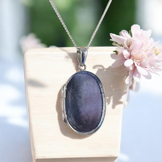 Solid 925 Silver Oval Locket