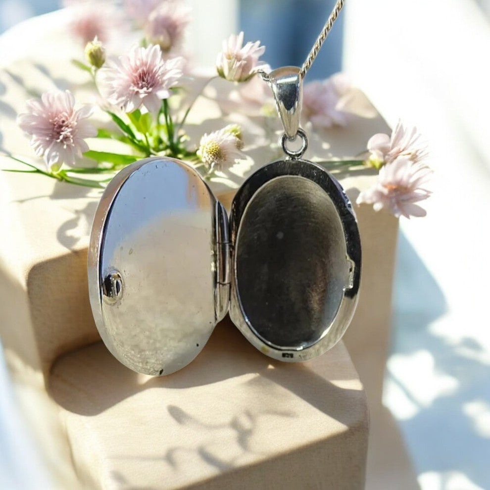Solid 925 Silver Oval Locket