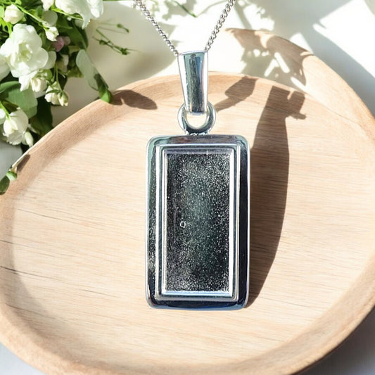 Solid 925 Silver Rectangular Pendant