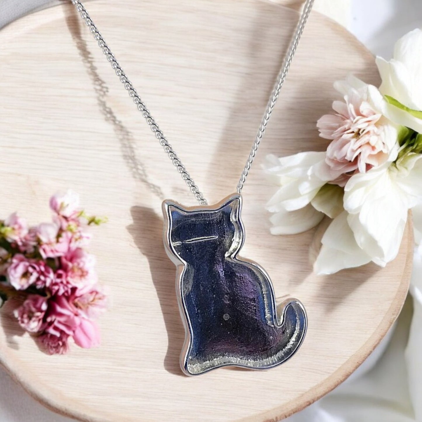 Solid 925 Silver Cat Pendant