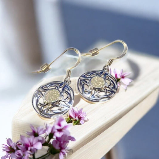 Solid Silver Celtic Drop Earrings