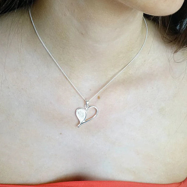 Pretty Solid 925 Silver Open Design Heart Pendant