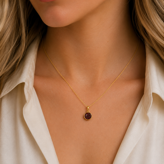 Copper mocha  Eternal Gold 9ct gold pendant, handcrafted in Lancashire UK – by Keepsake Memorial Jewellery
