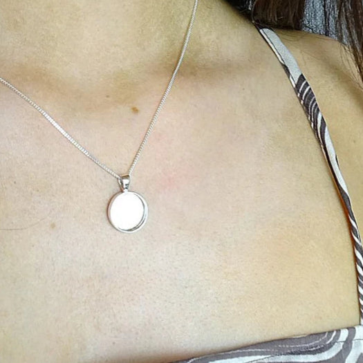 Round Solid 925 Silver Pendant 13.8mm