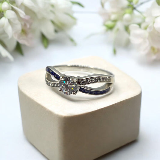 Solitaire CZ Infinity Ring 925 Silver