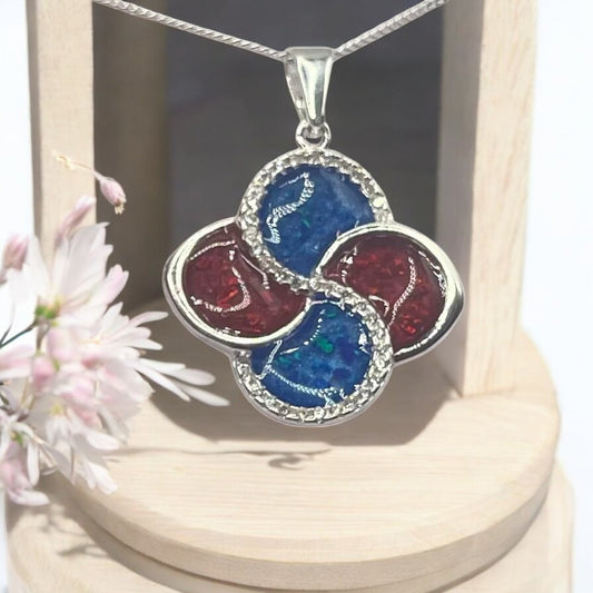 Solid 925 Silver Double Infinity Pendant With CZ