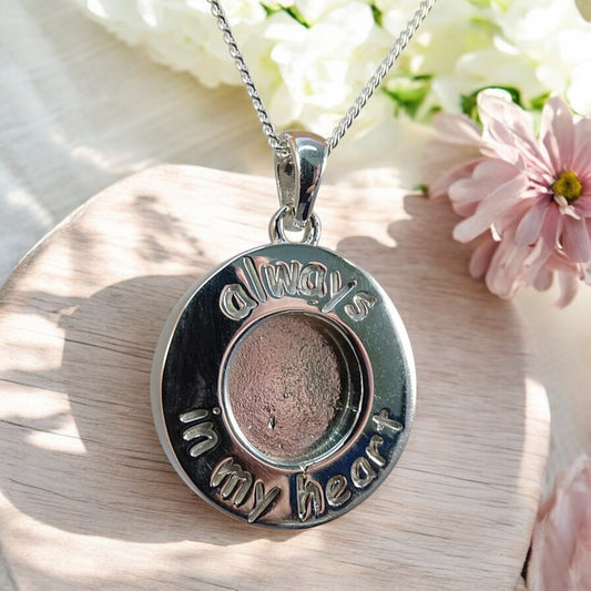 Always In My Heart Solid Silver Memorial pendant