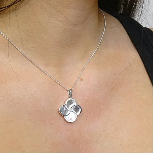 Solid 925 Silver Double Infinity Pendant With CZ