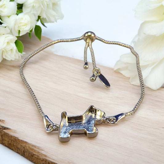 Solid 925 Silver fixed Dog shaped Bracelet