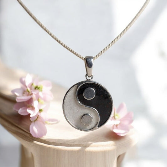 Solid Silver Ying Yang Pendant