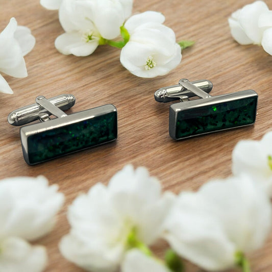 Oblong Solid 925 Silver Cufflinks