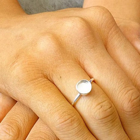 Simple solid 925 silver round stacker ring (two sizes available)