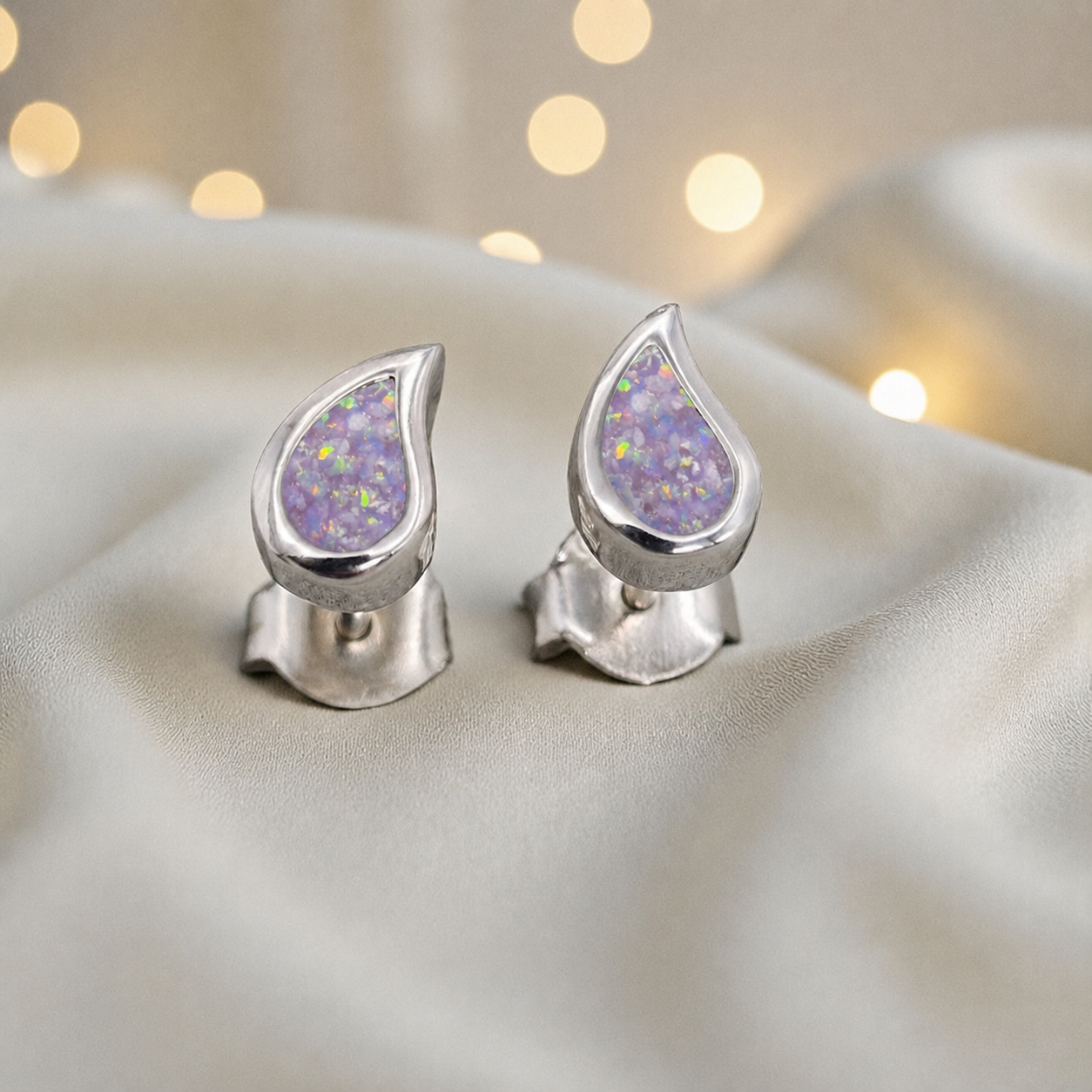 Keepsake Memorial Sterling Silver Ladies Ashes Earrings - Drops Of Love