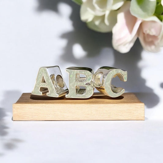 Solid 925 Silver Initial (Letter) Charm