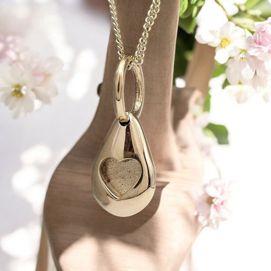9ct gold 3D Pebble Pendant