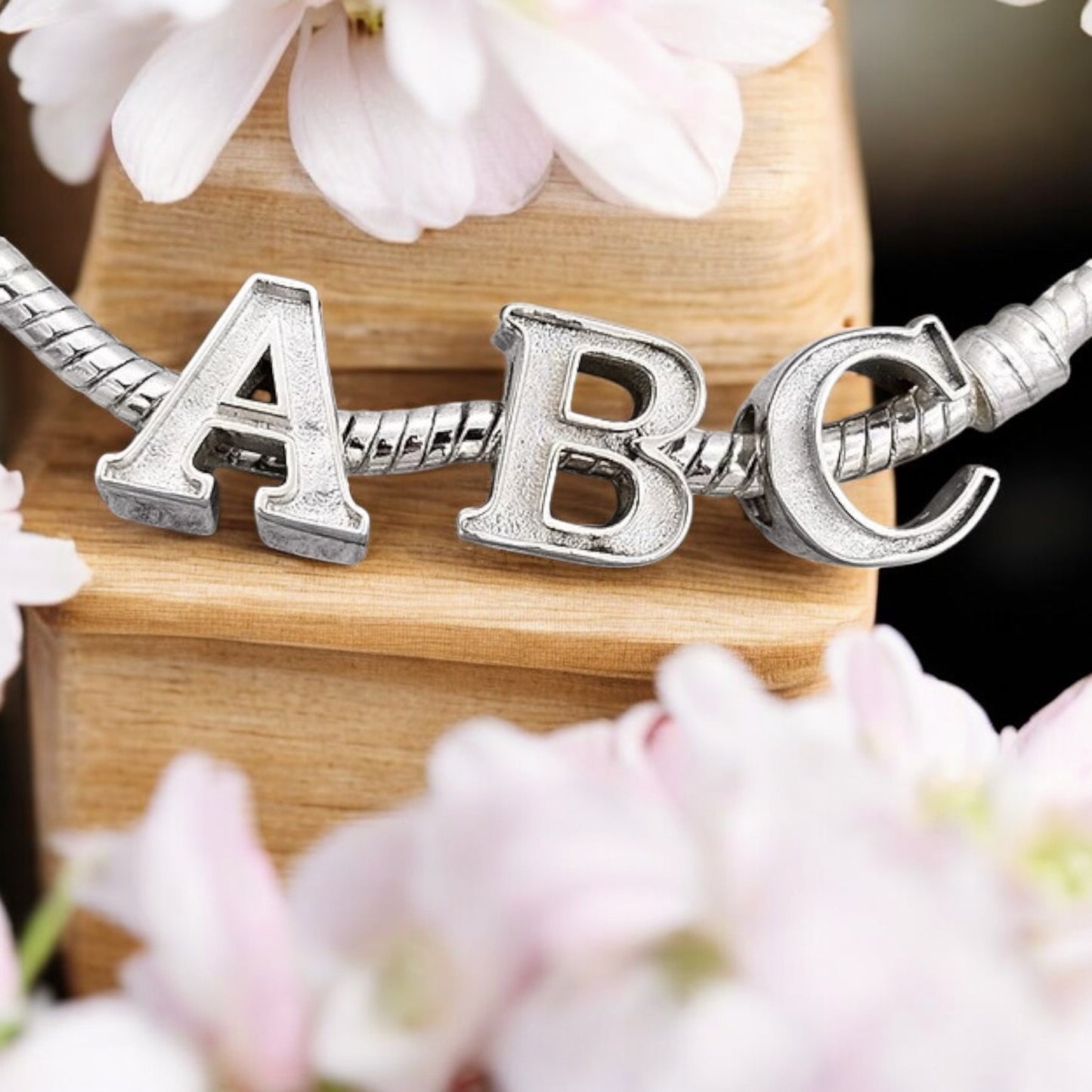Solid 925 Silver Initial (Letter) Charm