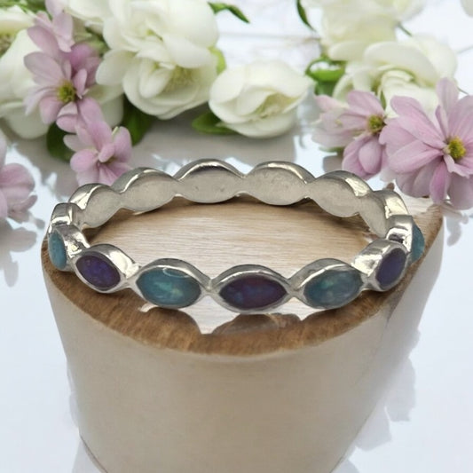 Beautiful 925 Silver Almond Eye Plain band Ring (Full band)
