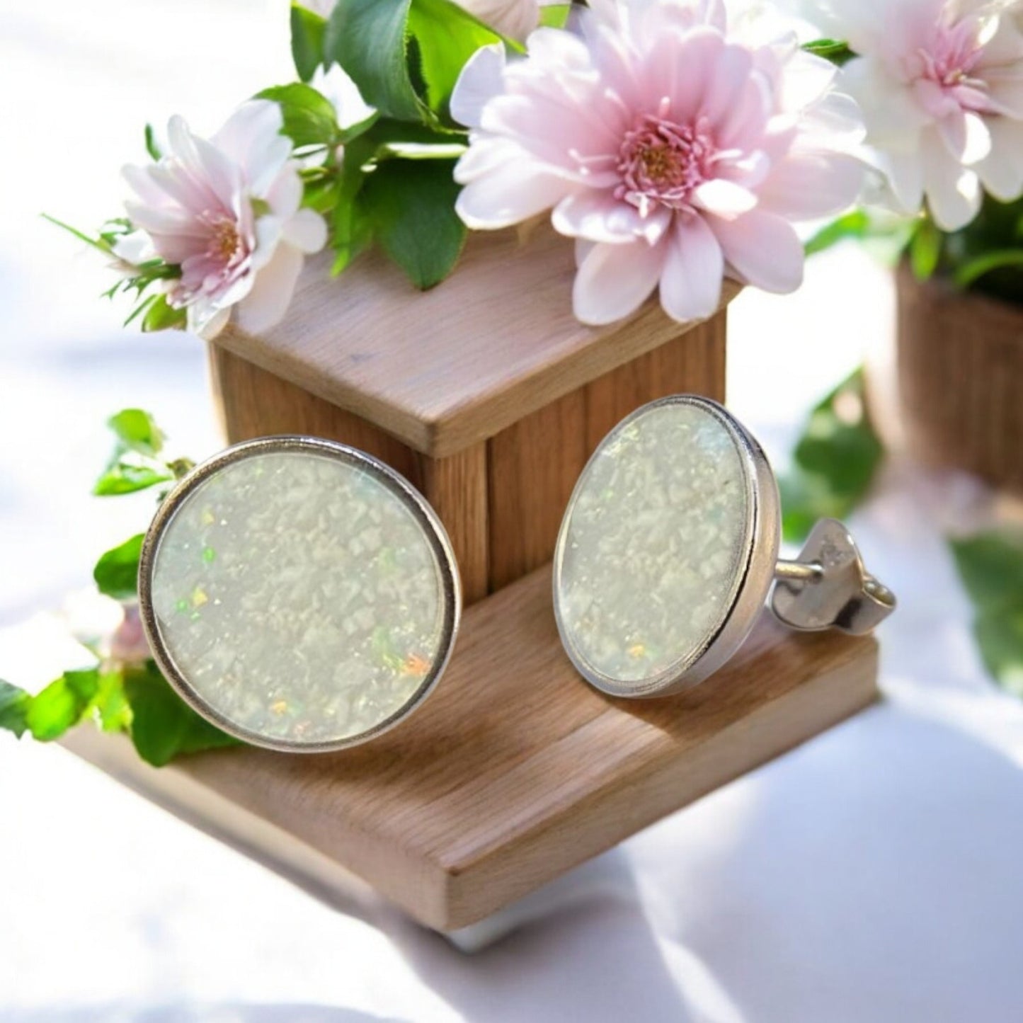 Solid Silver Heavy Cup Bezel Earrings 10mm