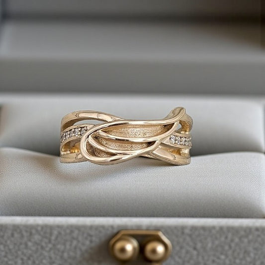 9ct gold angel wing memorial ring, handcrafted in Lancashire, UK