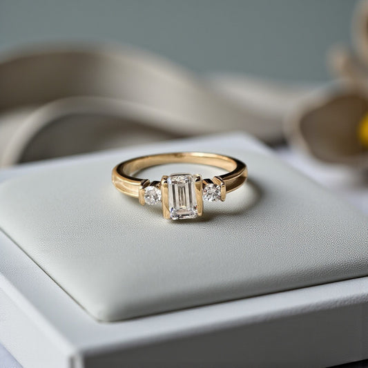 9ct gold diamond cut memorial ring, handcrafted in Lancashire, UK