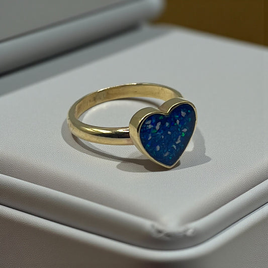 9ct gold heart ashes memorial ring, handcrafted in Lancashire, UK