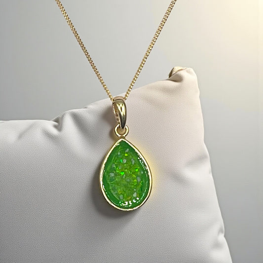 9ct gold pear shaped memorial pendant, handcrafted in Lancashire, UK