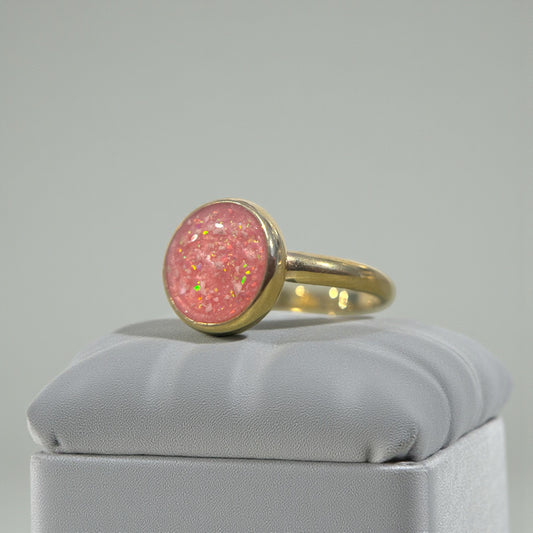 9ct gold round memorial ring, handcrafted in Lancashire, UK