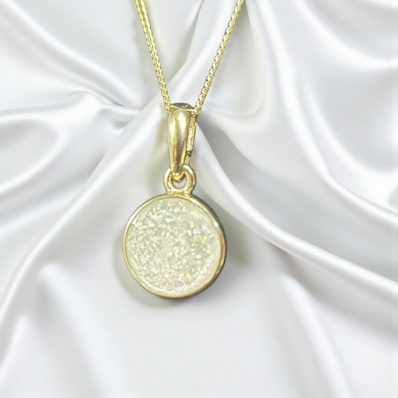 9ct gold round memorial pendant, handcrafted in Lancashire, UK