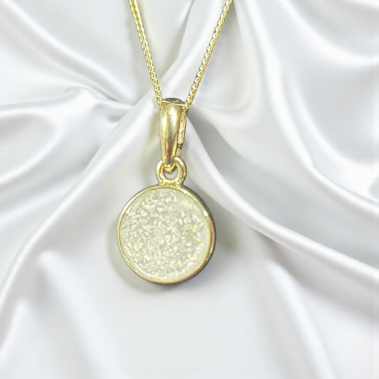 9ct gold round memorial pendant, handcrafted in Lancashire, UK