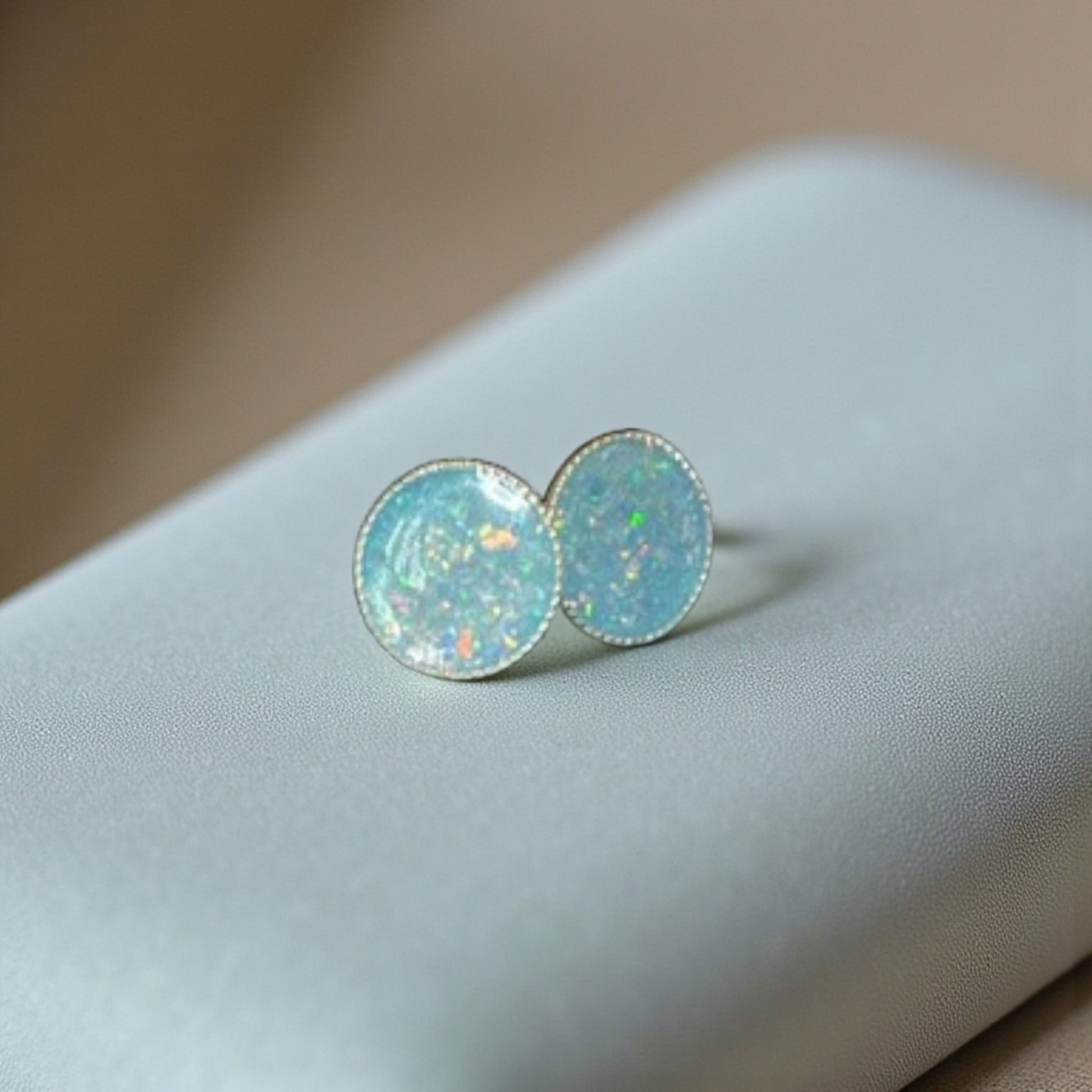 9ct gold milled edge memorial stud earrings, handcrafted in Lancashire, UK