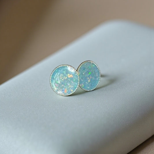 9ct gold milled edge memorial stud earrings, handcrafted in Lancashire, UK