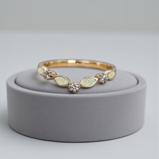 9ct gold wishbone keepsake ring, handcrafted in Lancashire UK